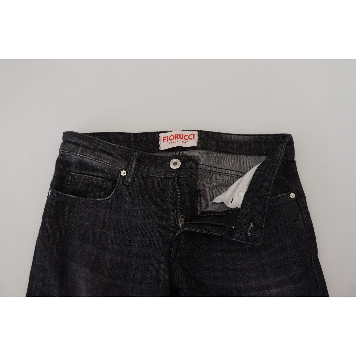 Fiorucci Black Cotton Low Waist Skinny Women Casual Jeans