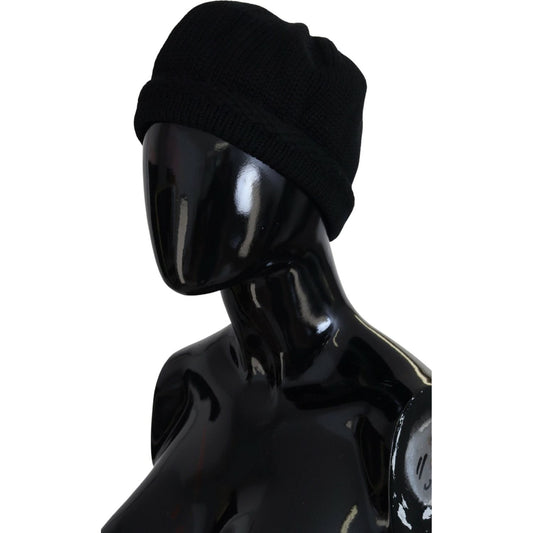 Dolce & Gabbana Black Virgin Wool Women Winter Beanie Cap Hat
