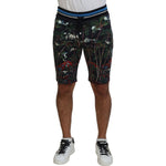 Dolce & Gabbana Black Cotton Volcano Print Casual Shorts PAN74748-44