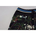 Dolce & Gabbana Black Cotton Volcano Print Casual Shorts PAN74748-44