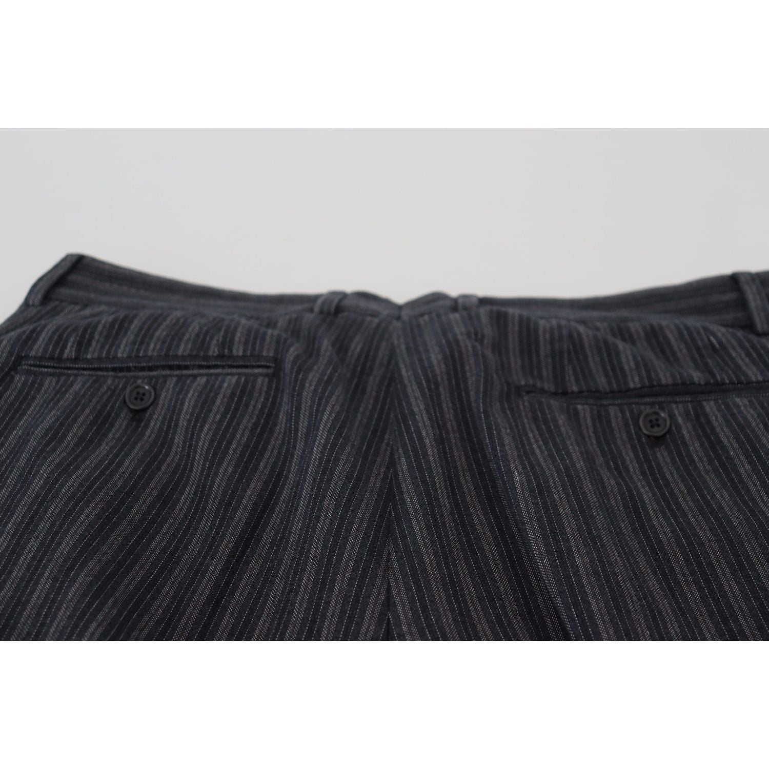 Dolce & Gabbana Dark Gray Stripes Chino Dress Pants