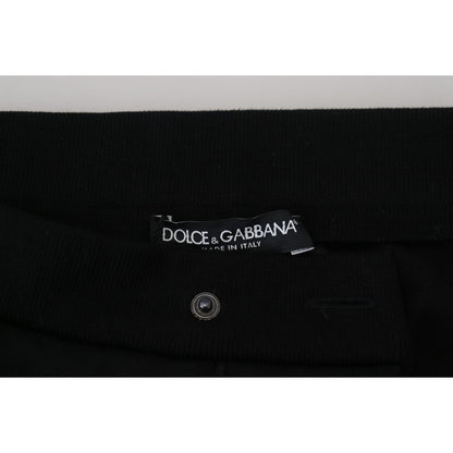 Dolce & Gabbana Black Wool Horseshoe Jogger Pants