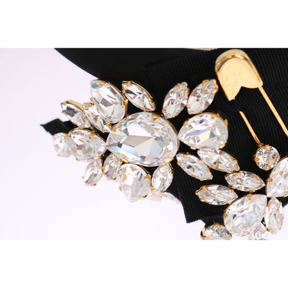 Dolce & Gabbana Black Crystal White Hair Parrucchiera Headband Diadem