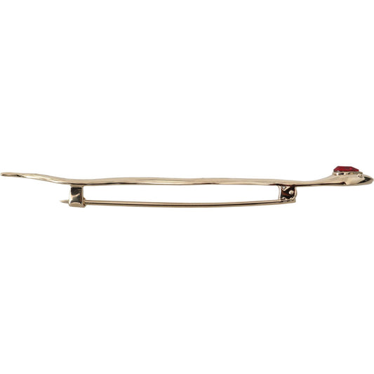Dolce & Gabbana Silver Brass Crystal Spilla Serpente Brooch Pin Brooch