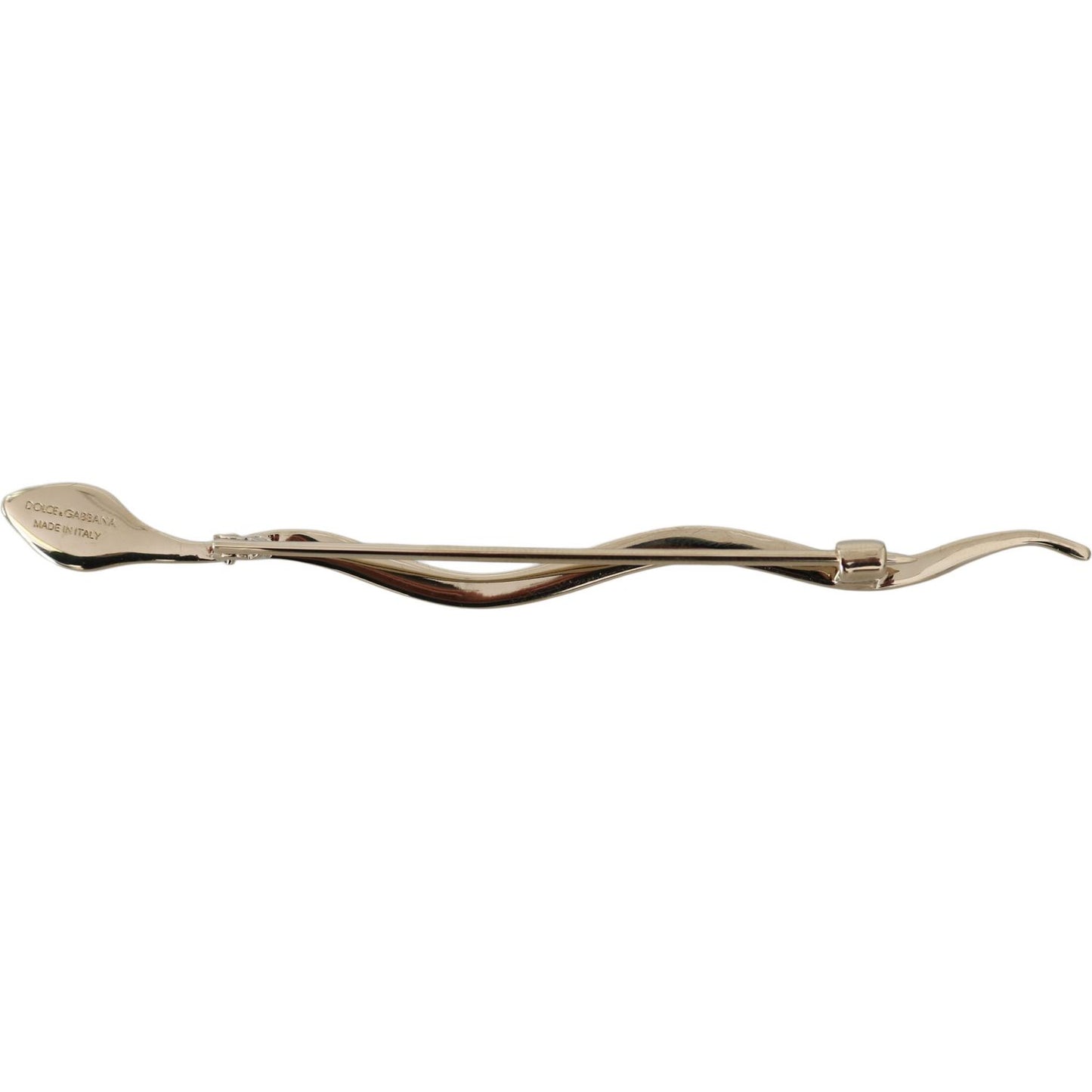 Dolce & Gabbana Silver Brass Crystal Spilla Serpente Brooch Pin Brooch