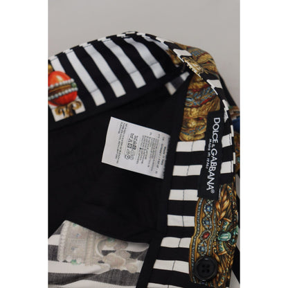 Dolce & Gabbana White Cotton Stretch Crown Trouser Pants