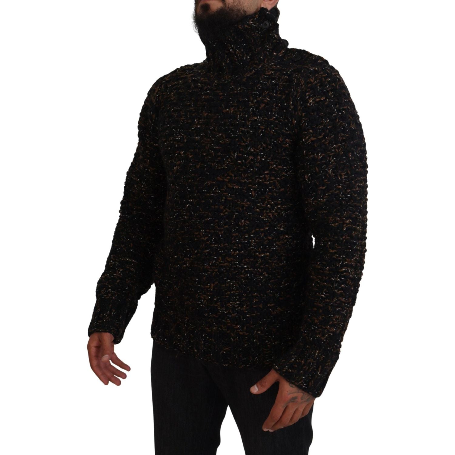 Dolce & Gabbana Brown Fatto A Mano Turtleneck Pullover Sweater