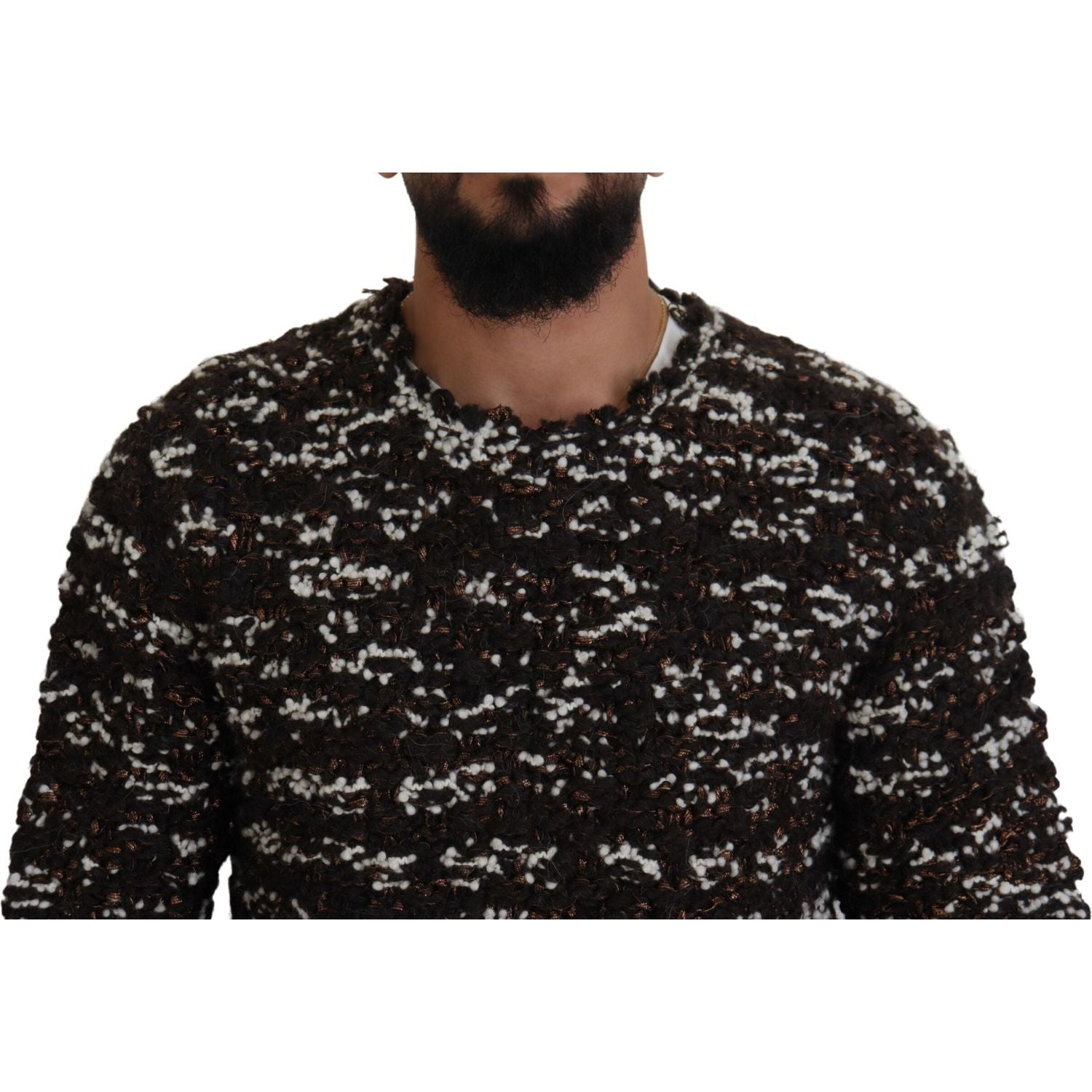 Dolce & Gabbana Brown Knitted Wool Fatto A Mano Sweater
