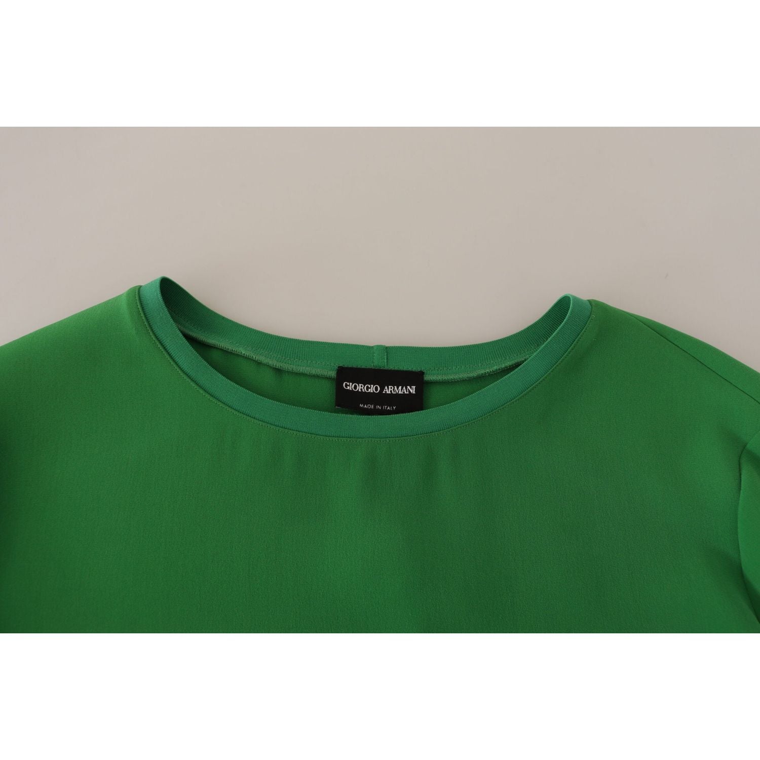 Armani Green Silk Long Sleeves Round Neck Sweater
