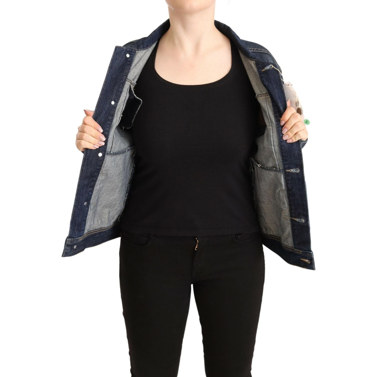 Master Coat Dark Blue Button Down Long Sleeves Denim Jacket