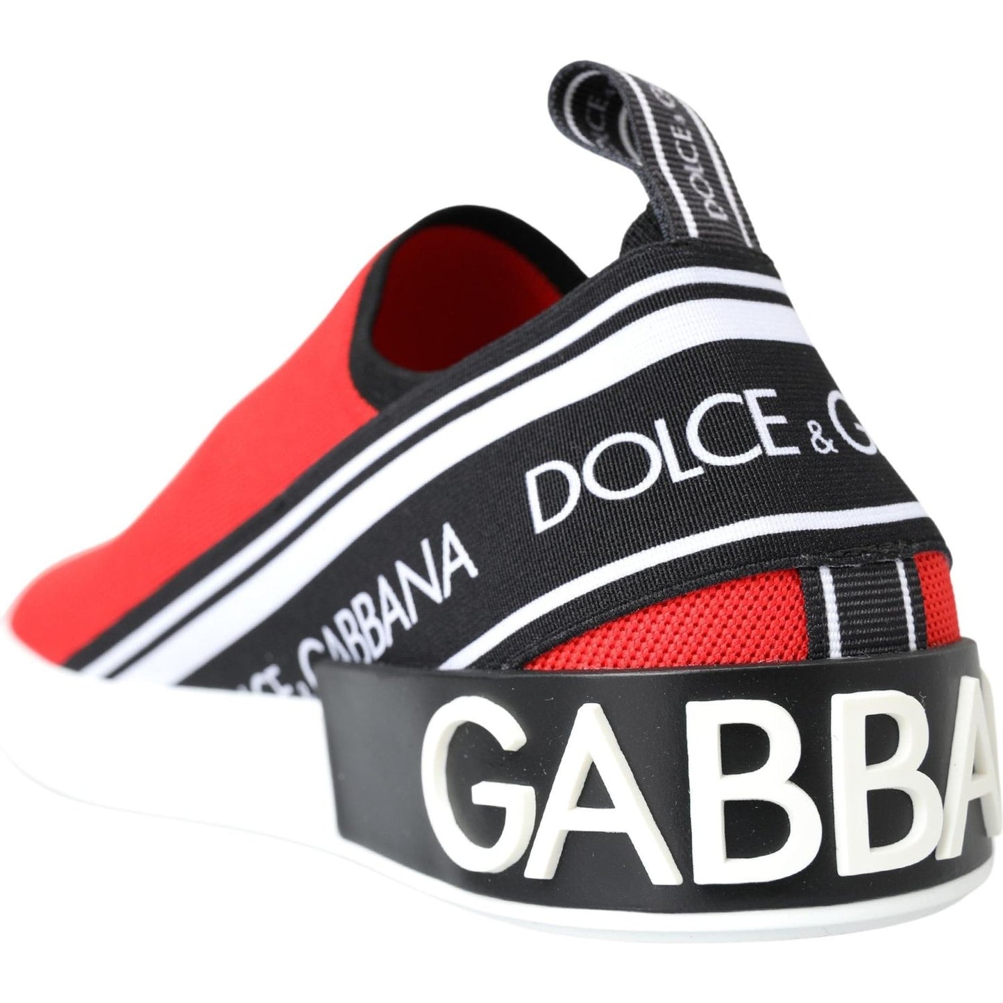 Dolce & Gabbana Red White Flat Sneakers Loafers Shoes