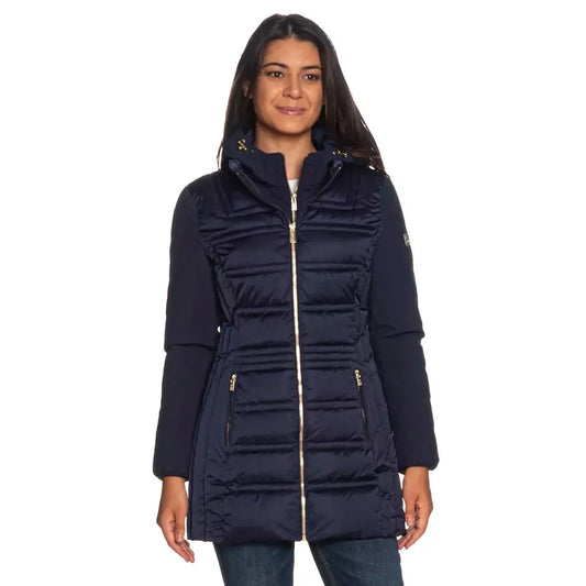 Yes Zee Blue Polyester Women's Jacket