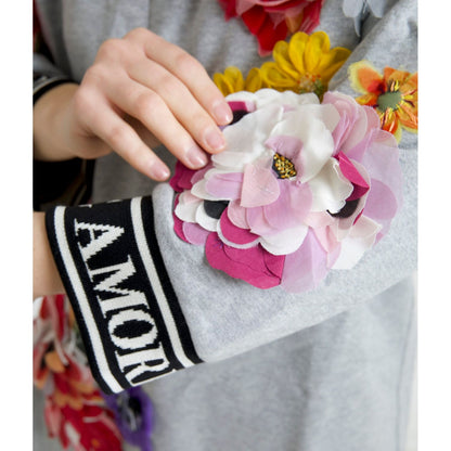 Dolce & Gabbana Gray DG Amore Queen Floral Pullover Sweater