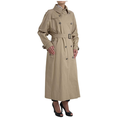 Dolce & Gabbana Khaki Double Breasted Trench Coat Jacket