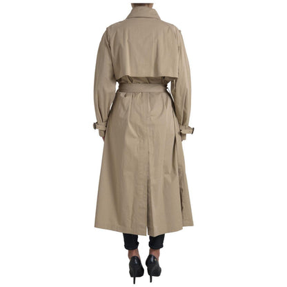 Dolce & Gabbana Khaki Double Breasted Trench Coat Jacket
