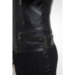 Dolce & Gabbana Black Leather Zipper Coat Men Jacket JKT3653-48