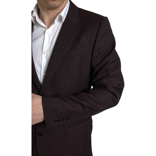 Dolce & Gabbana Maroon 2 Piece Single Breasted MARTINI Suit