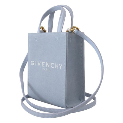 Givenchy Blue Coated Canvas Vertical Cloud Mini Shoulder Bag