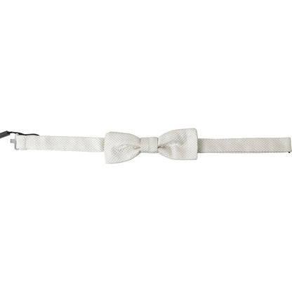 Dolce & Gabbana Ivory Silk Adjustable Neck Papillon Men Bow Tie
