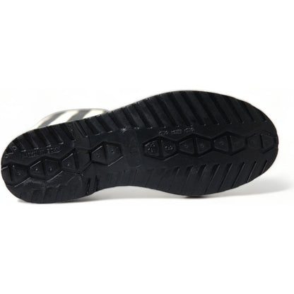 Dolce & Gabbana Black Rubber Knee High Flat Boots Shoes