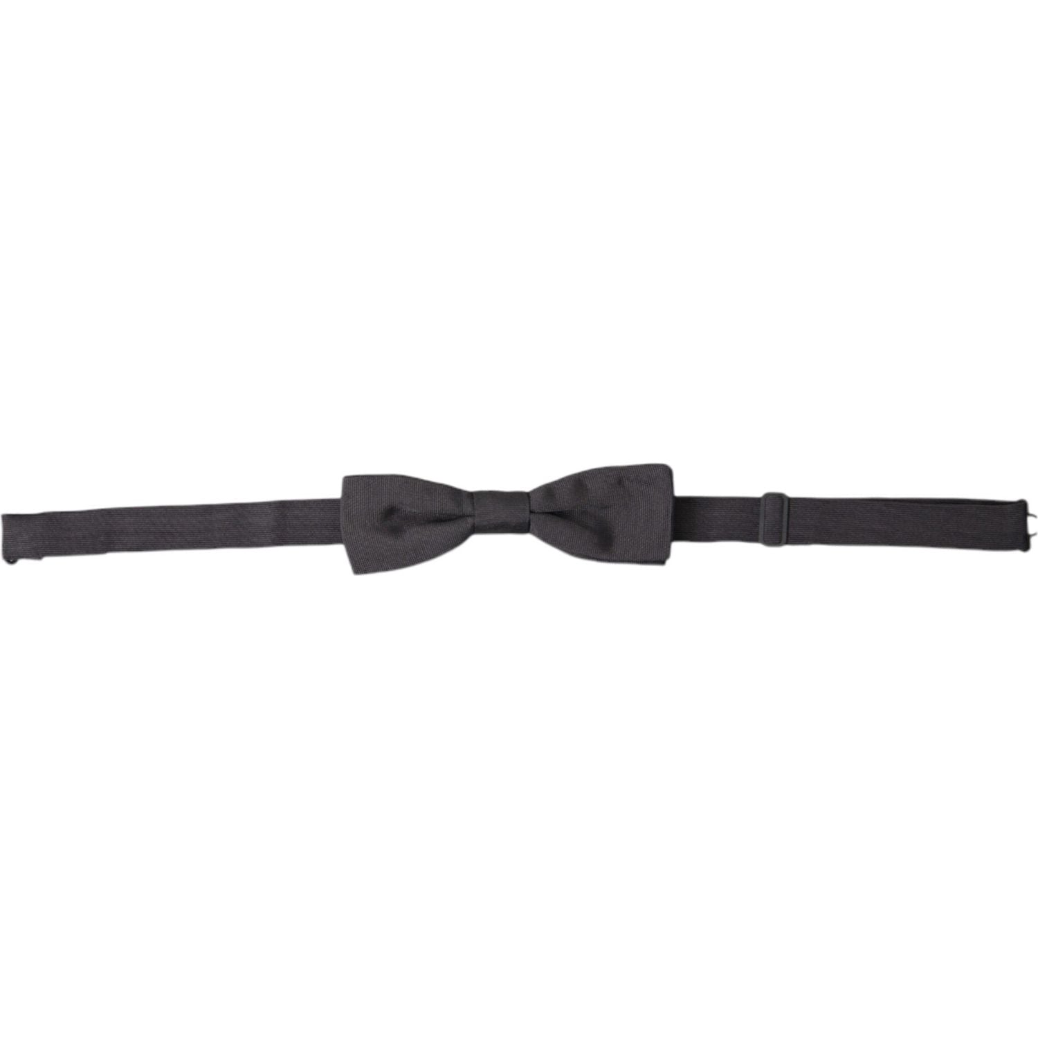 Dolce & Gabbana Dark Gray Silk Adjustable Neck Men Papillon Bow Tie