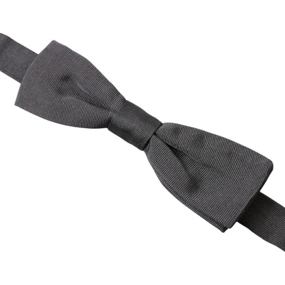 Dolce & Gabbana Dark Gray Silk Adjustable Neck Men Papillon Bow Tie