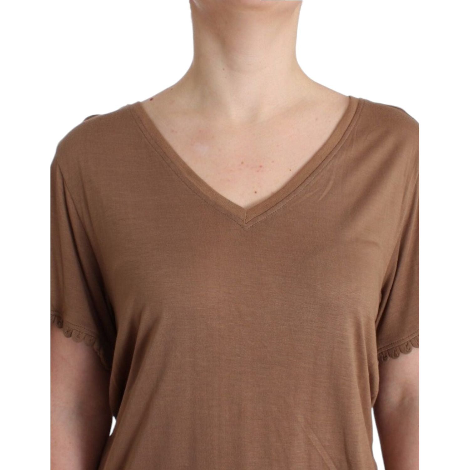 John Galliano Brown shortsleeved top