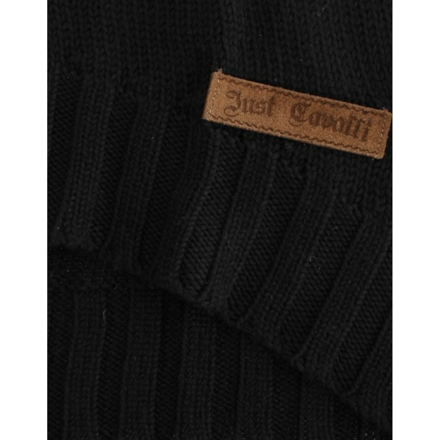 Cavalli Black knitted wool sweater