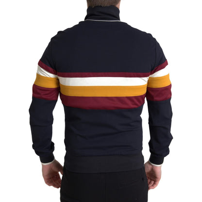 Dolce & Gabbana Blue Cardigan Heraldic Full Zip Sweater