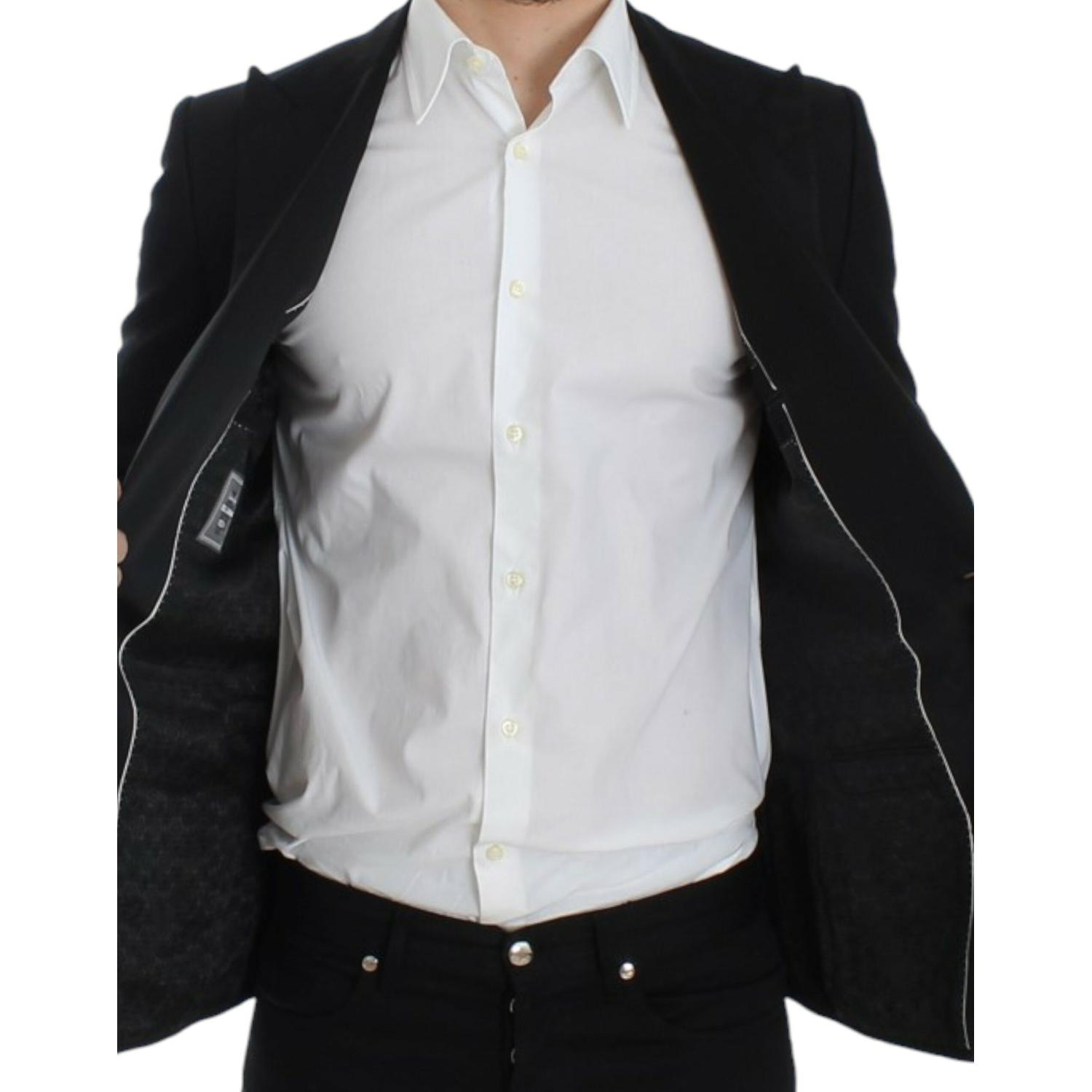 Dolce & Gabbana Black wool silk SICILIA blazer