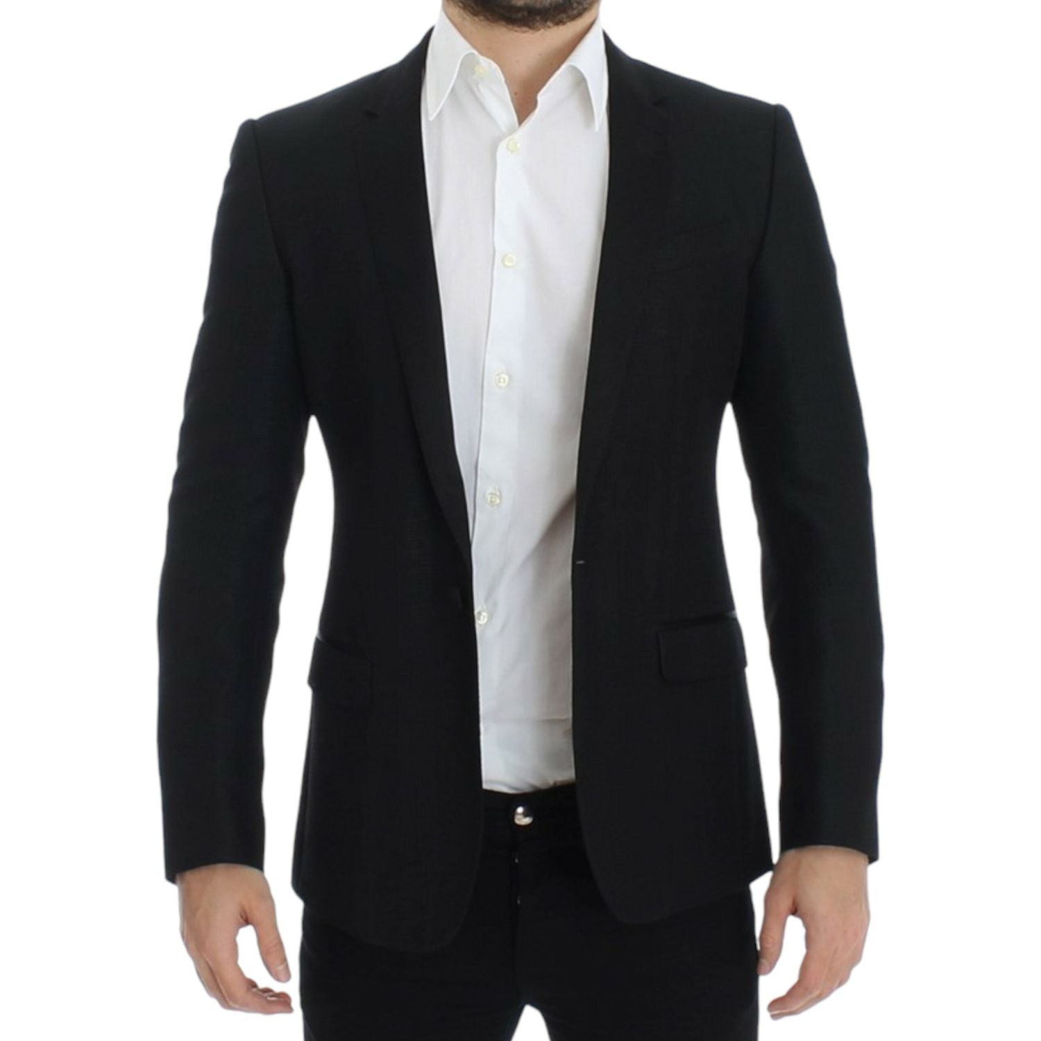 Dolce & Gabbana Black wool MARTINI slim blazer