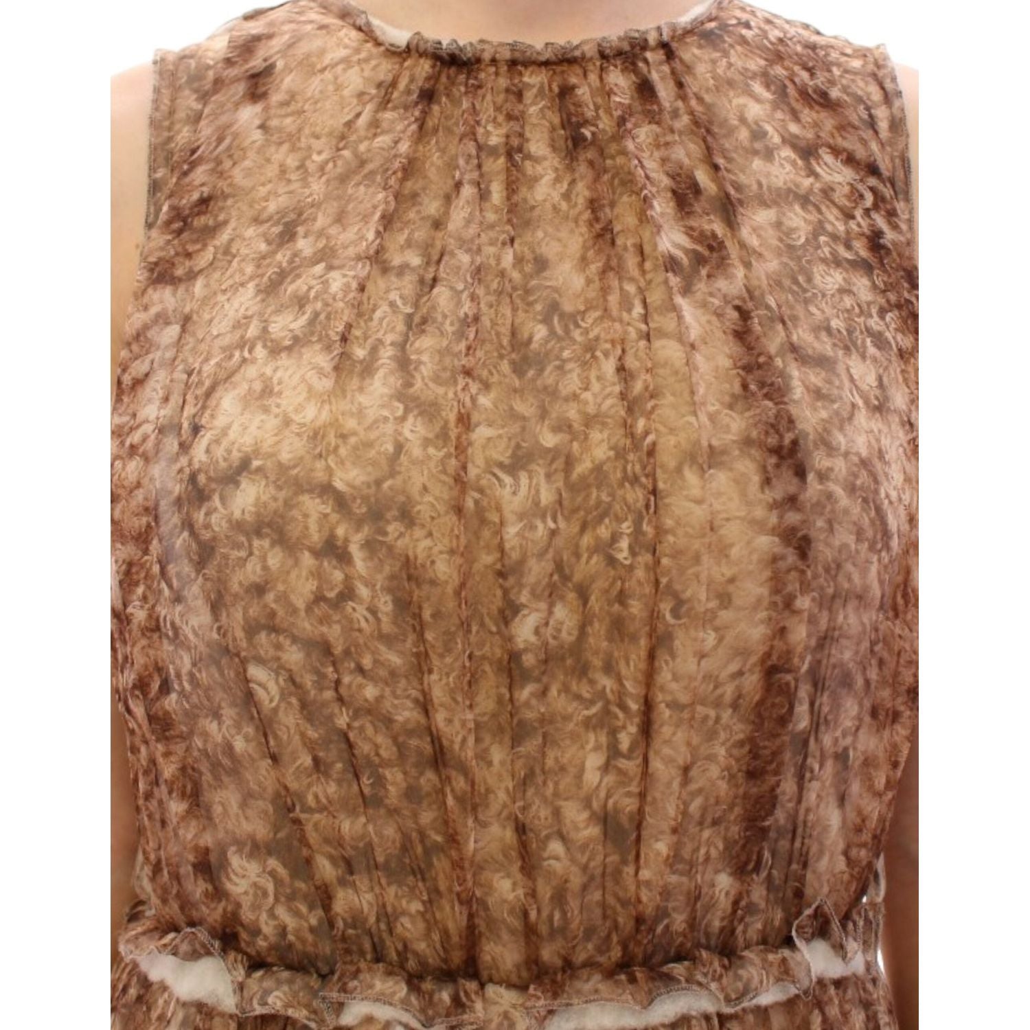 Dolce & Gabbana Brown sleeveless silk dress