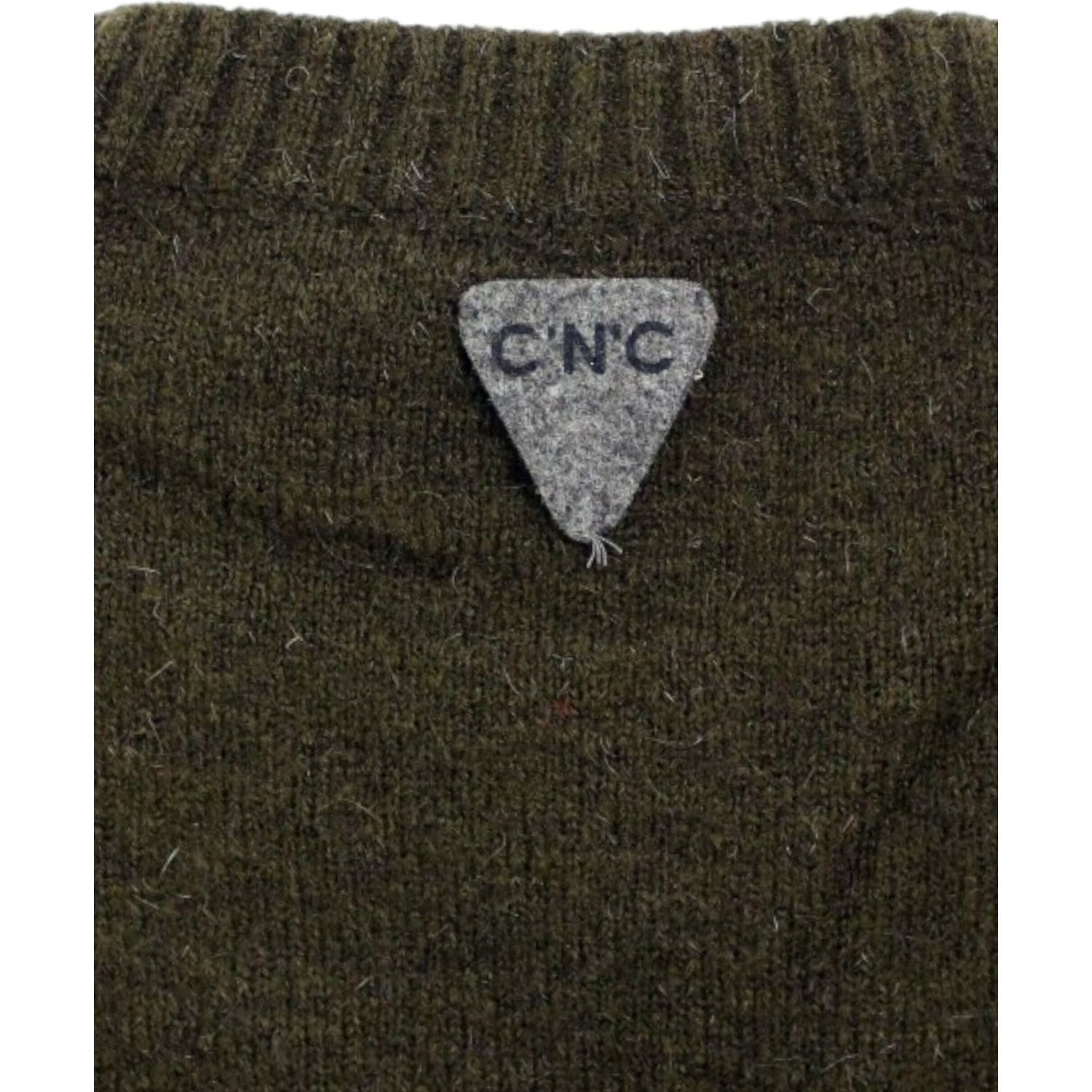 Costume National Brown striped crewneck sweater