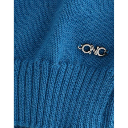 Costume National Blue knitted scoopneck sweater