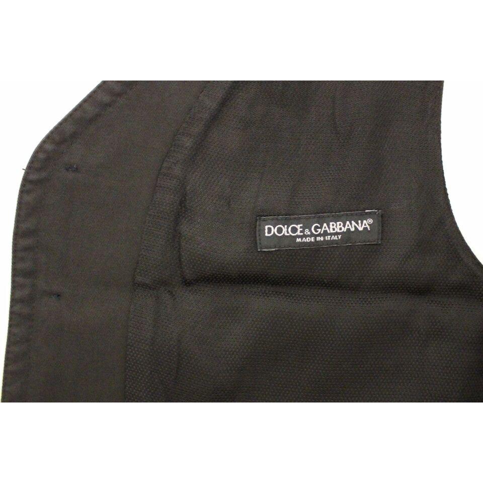 Dolce & Gabbana Black Cotton Blend Dress Vest Gilet
