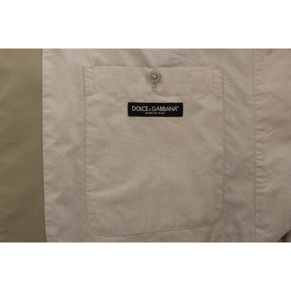 Dolce & Gabbana Beige Cotton Silk Blend Dress Vest Blazer
