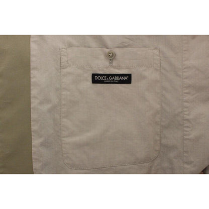 Dolce & Gabbana Beige Cotton Silk Blend Dress Vest Blazer