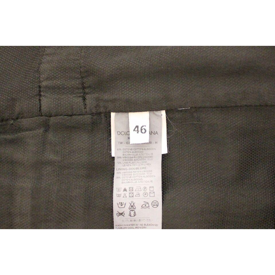 Dolce & Gabbana Black Flax Cotton Dress Vest Blazer