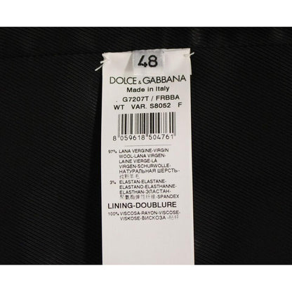 Dolce & Gabbana Gray Striped Wool Logo Vest Gilet Weste