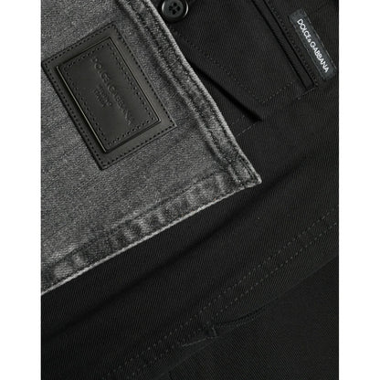 Dolce & Gabbana Black Gray slim Cotton Denim Jeans