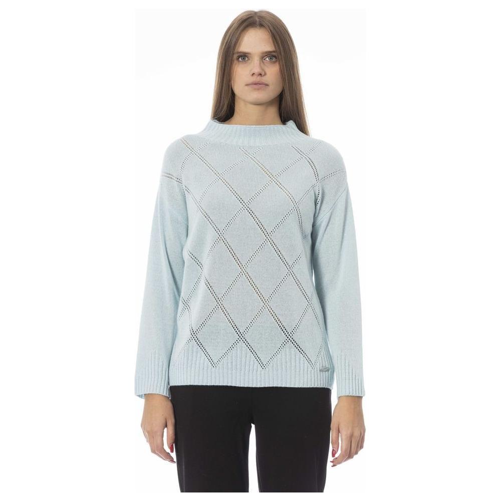 Baldinini Trend Light Blue Wool Women Sweater