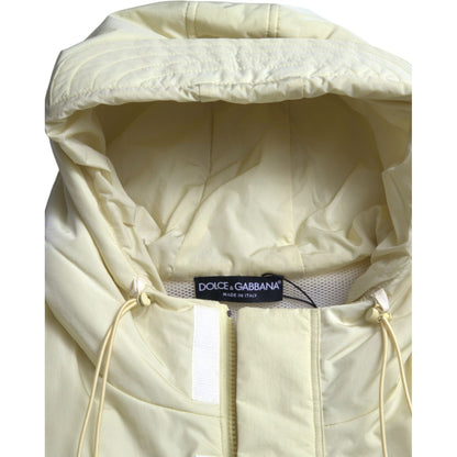 Dolce & Gabbana Yellow Nylon Hooded Sportswear Vest Jacket