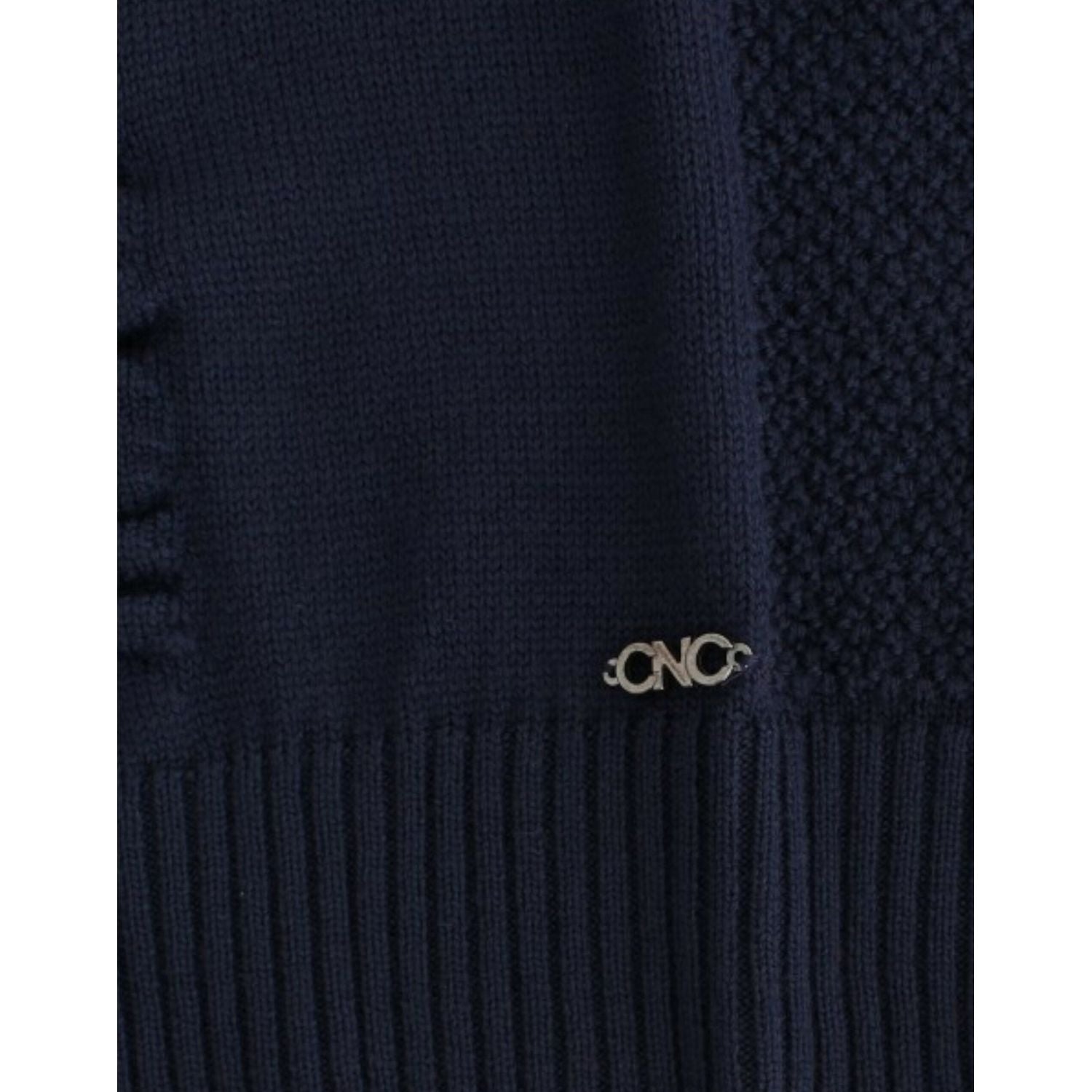 Costume National Dark blue V-neck wool sweater