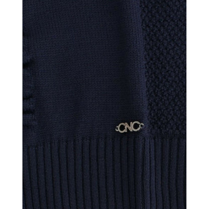 Costume National Dark blue V-neck wool sweater