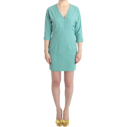 Costume National Green 3/4 sleeved sheath dress