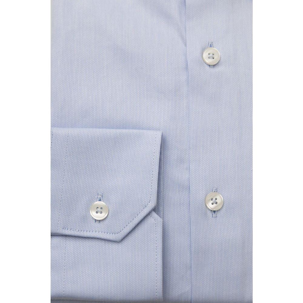 Bagutta Light Blue Cotton Men Shirt