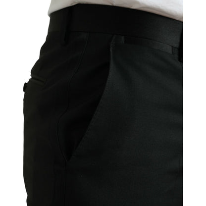 Dolce & Gabbana Black Wool Slim Fit Formal Trouser Dress Pants