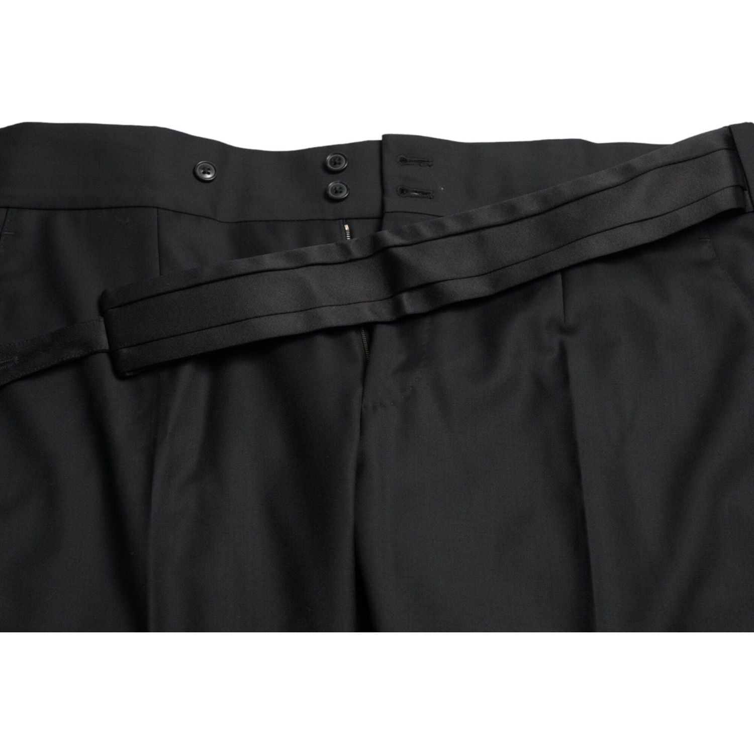 Dolce & Gabbana Black Wool Slim Fit Formal Trouser Dress Pants