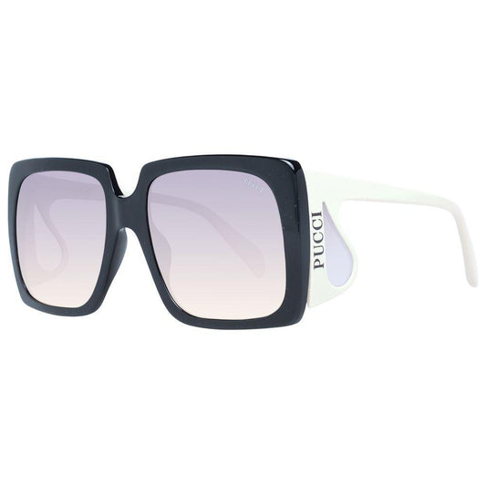 Emilio Pucci Black Women Sunglass with gradient grey lenses, square full-rim black plastic frame, 100% UVA & UVB protection included.