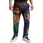 Dolce & Gabbana Multicolor Tiger Cotton Loose Denim Jeans PAN75040-44